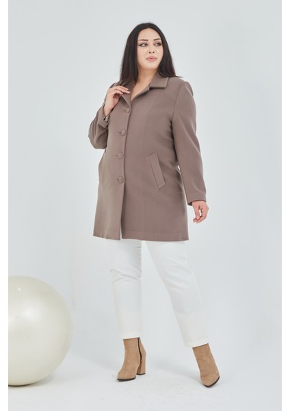 Kadın Büyük Beden Klasik Yaka Kaban indirimleri