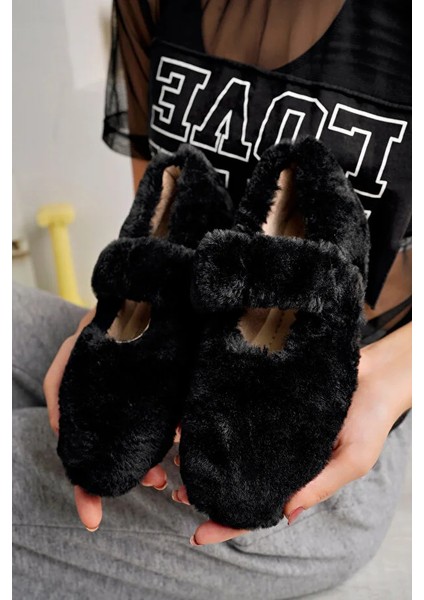 Ultra Yumuşak Lastikli Peluş Kadın Ev Babeti Günlük Babet Ses Yapmaz Hafif Taban Fenomen Babeti