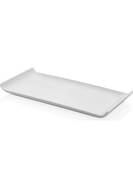 114.PW - Tabldot Salto 3'lü Beyaz Dikdörtgen Tabak Seti 30X14,5 Cm, Thermoset Melamin