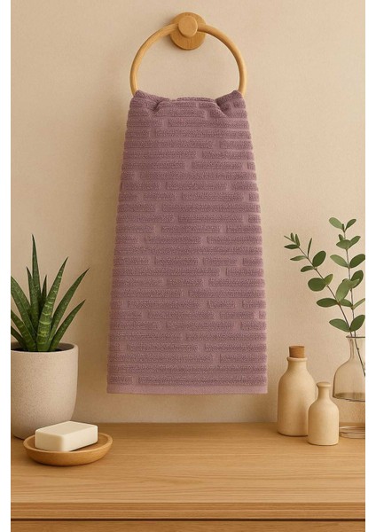 2'li Mürdüm Renk El ve Mutfak Havlusu Seti – 30X50 cm