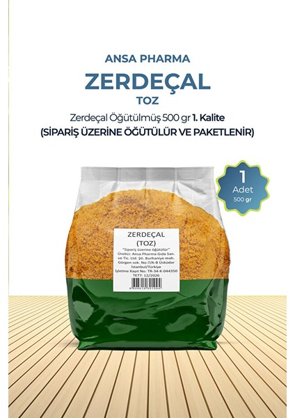 Zerdeçal Toz Taze Öğütülmüş 500 G (Sipariş Üzerine Öğütülür ve Paketlenir)