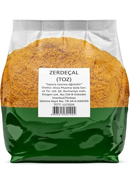 Zerdeçal Toz Taze Öğütülmüş 500 G (Sipariş Üzerine Öğütülür ve Paketlenir) fiyatları