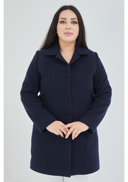 Kadın Büyük Beden Klasik Yaka Kaban modelleri