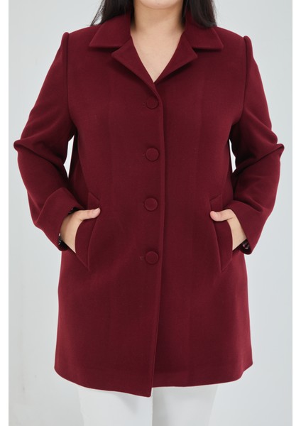 Kadın Büyük Beden Klasik Yaka Kaban modelleri