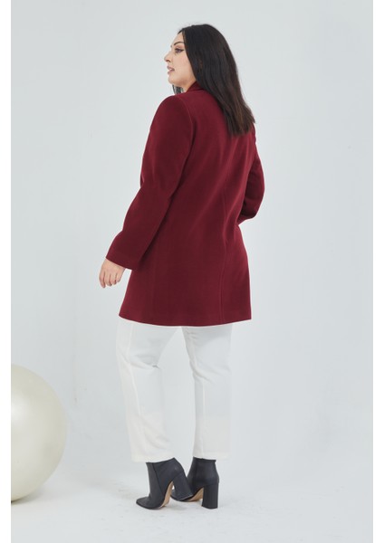 Kadın Büyük Beden Klasik Yaka Kaban