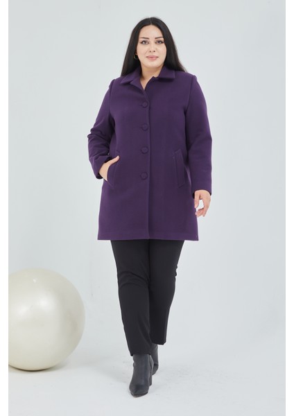 Kadın Büyük Beden Klasik Yaka Kaban fiyatları