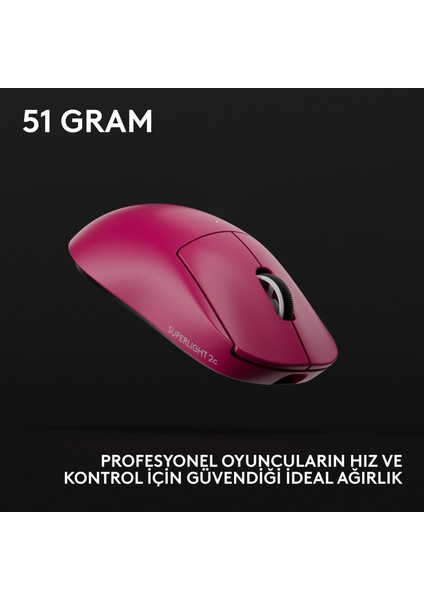 G Pro x Superlıght 2c Hafif Hero 2 Sensör 32.000 Dpı Lıghtspeed Kablosuz Oyuncu Mouse - Pembe indirimleri