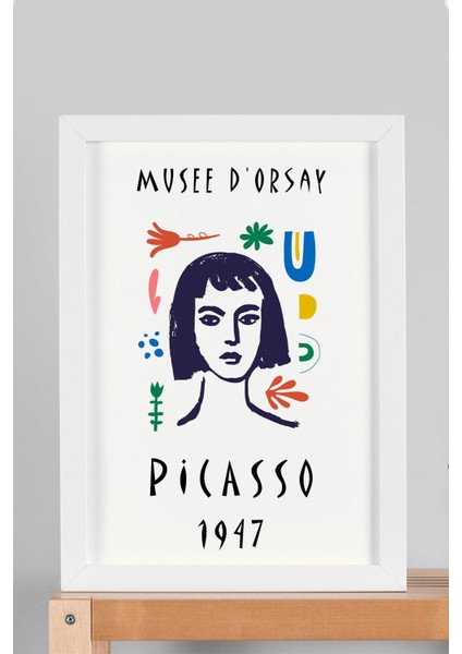 Pablo Picasso Musee D' Orsay Çerçeveli Tablo - 1947 Sergi Afişi - Eklektik Tarz Duvar Dekoru