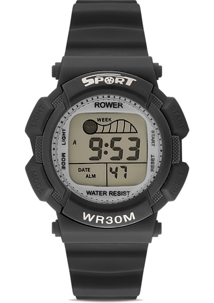 Rwr Collection Çocuk Dijital Siyah Silikon Kol Saati TCTSR005103S0311