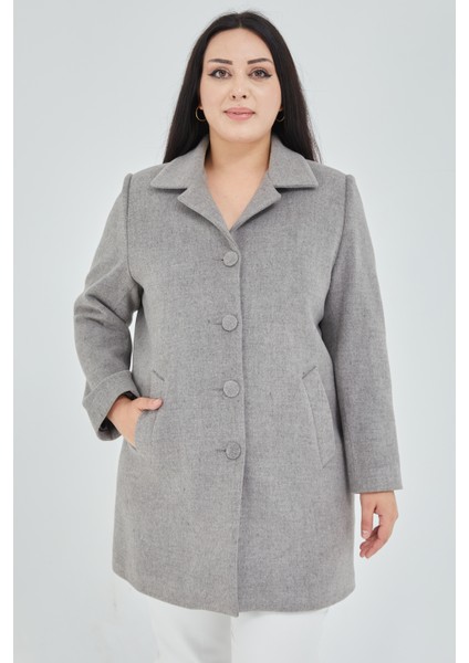 Kadın Büyük Beden Klasik Yaka Kaban fiyatları