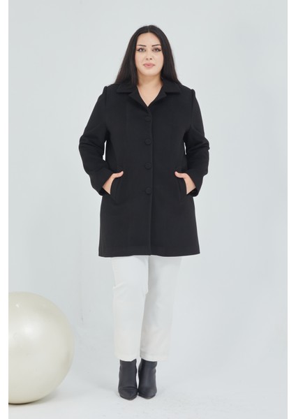 Kadın Büyük Beden Klasik Yaka Kaban fiyatları