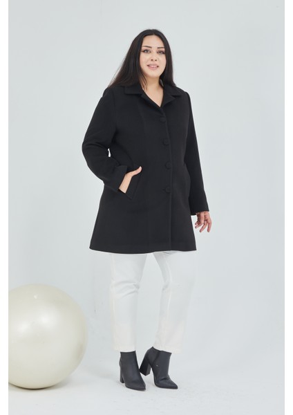 Kadın Büyük Beden Klasik Yaka Kaban modelleri