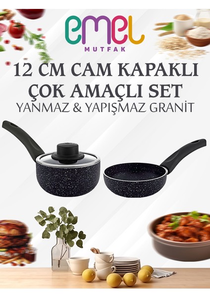 12 cm Cam Kapaklı Mini Sos Tavası