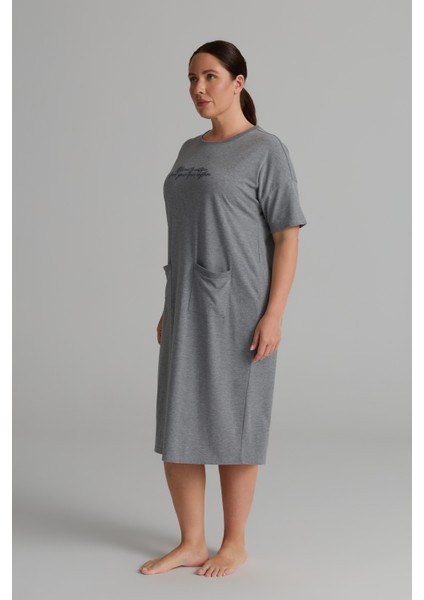 Kadın Plus Size Pamuklu Uzun Kollu Gecelik modelleri