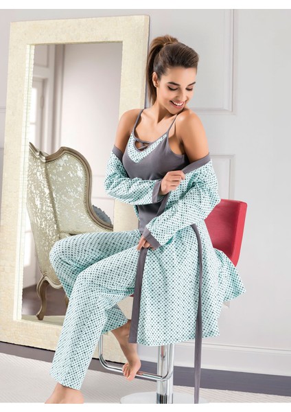 Derya Kurşun 3lü Gecelik Sabahlık Takım 1041 modelleri