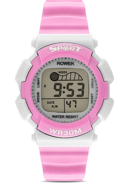 Rwr Collection Çocuk Dijital Pembe Silikon Kol Saati TCTSR005106S0314
