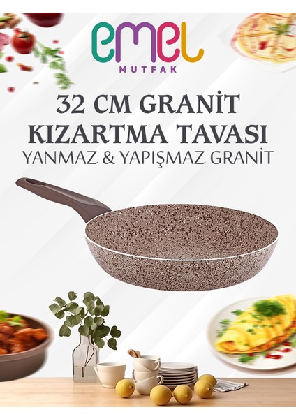 32 cm Granit Kızartma Tavası (Bej)
