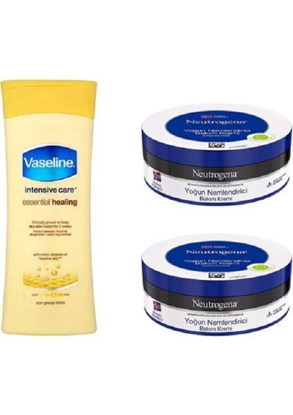 Losyon + X2 Neutrogena Nemlendirici Krem | Kuru Ciltler Için Yoğun Nem Seti (400 ML+200 Ml)