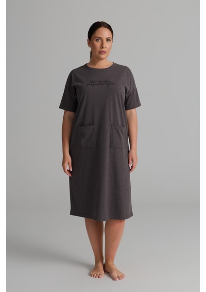 Kadın Plus Size Pamuklu Uzun Kollu Gecelik fiyatları