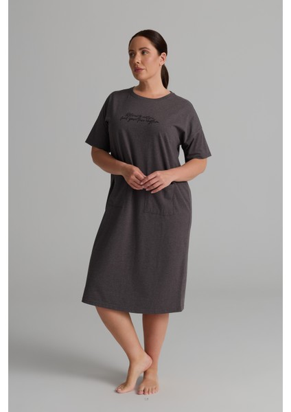 Kadın Plus Size Pamuklu Uzun Kollu Gecelik modelleri