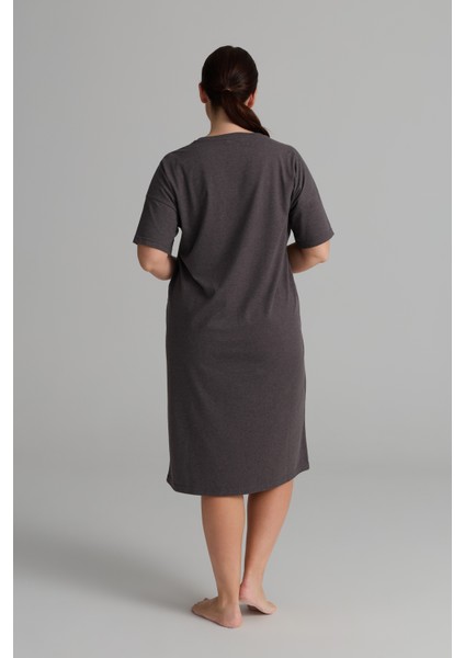 Kadın Plus Size Pamuklu Uzun Kollu Gecelik fırsatları