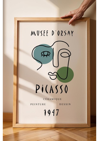 Pablo Picasso Single Line 1947 Sergi Afişi Çerçeveli Tablo - Eklektik Tarz Duvar Dekoru fiyatları