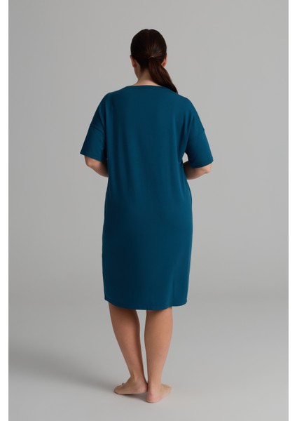 Kadın Plus Size Modal Iki Iplik Kısa Kollu Elbise fırsatları