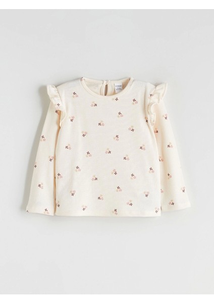 Lcw Kids Ekru Fırfırlı Kız Çocuk Bluz, Etek ve Külotlu Çorap Takım fırsatları