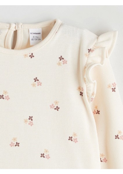 Lcw Kids Ekru Fırfırlı Kız Çocuk Bluz, Etek ve Külotlu Çorap Takım indirimleri