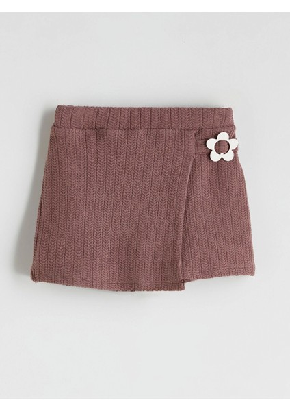 Lcw Kids Ekru Fırfırlı Kız Çocuk Bluz, Etek ve Külotlu Çorap Takım