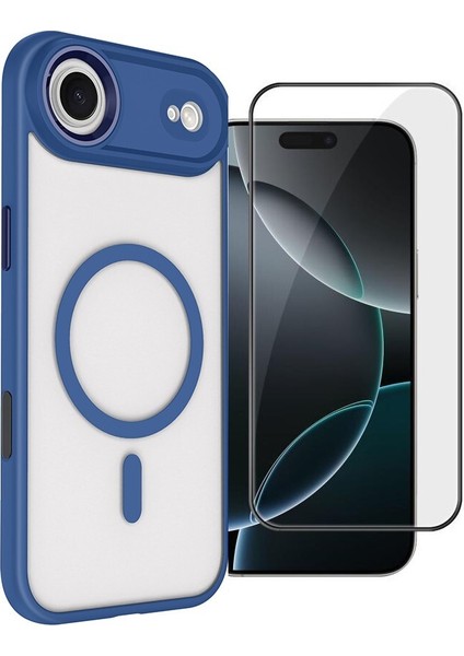 iPhone 17 Air Kılıf Krom Armor Manyetik Şarj Kapak + Tam Kapatan Ekran Koruyucu