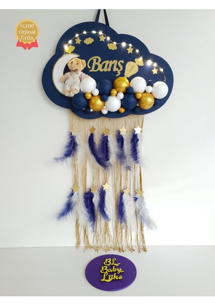 Bubble Ledli Bulut Bebek Kapı Süsü