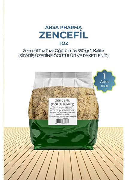 Zencefil Toz Taze Öğütülmüş 350 G (Sipariş Üzerine Öğütülür ve Paketlenir)