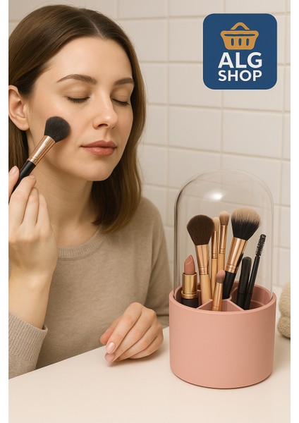 Şeffaf Kapaklı Organizer Makyaj Malzemesi Kalem Diş Fırçası Düzenleyici