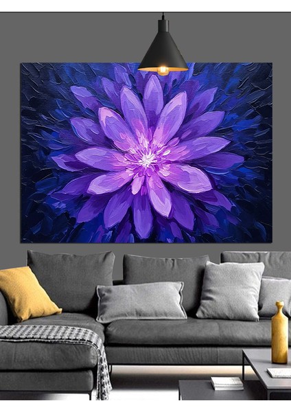 Mor Lotus Çiçek Dekoratif Kanvas - Mdf Ahşap Tablo fiyatları