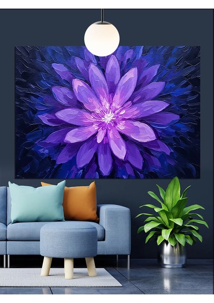 Mor Lotus Çiçek Dekoratif Kanvas - Mdf Ahşap Tablo indirimleri