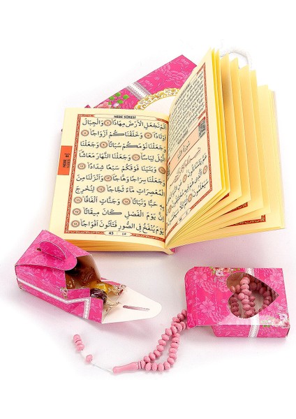 20 Adet Hediyelik 4'lü Mevlüt Seti Isme Özel Etiketli Çantalı, Tesbihli, Yasin Kitabı - Pembe fiyatları