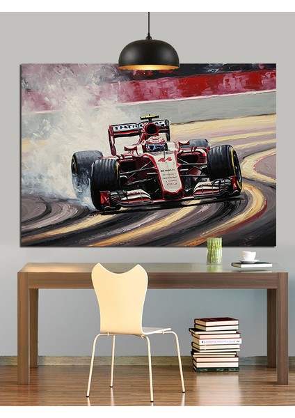 Formula Yarış Arabası Dekoratif Kanvas - Mdf Ahşap Tablo