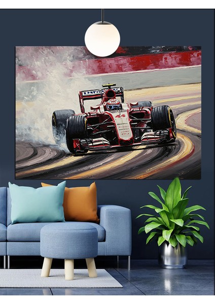 Formula Yarış Arabası Dekoratif Kanvas - Mdf Ahşap Tablo fiyatları
