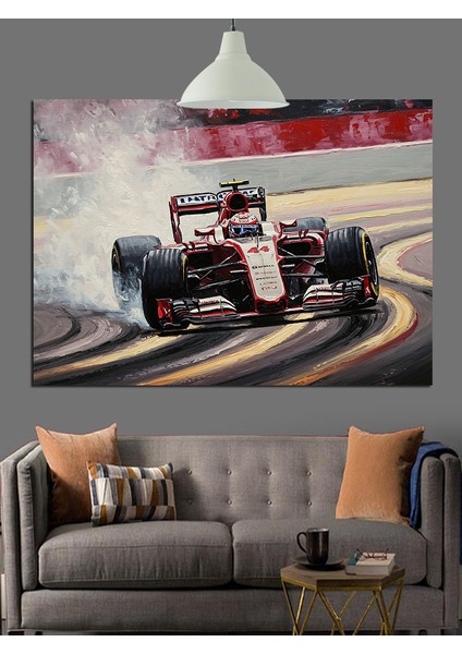 Formula Yarış Arabası Dekoratif Kanvas - Mdf Ahşap Tablo indirimleri