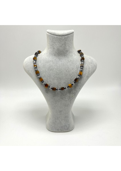 Sertifikalı Kaplan Gözü Taşı Küp Kesim Doğal Taş Çelik Kilit Sistemi 6 mm Kolye fırsatları