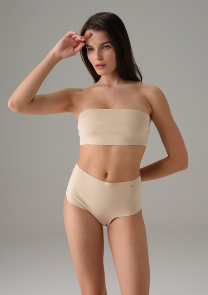 Kadın Ten Dikişsiz Yüksek Bel Marka Baskılı Slip 7003 fiyatları