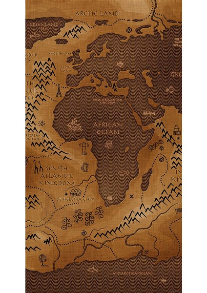 Afrika Haritası Ev Duvar Salon Güzellik Salonu Ofis Dükkan Dekarasyon Kanvas Tablo fiyatları