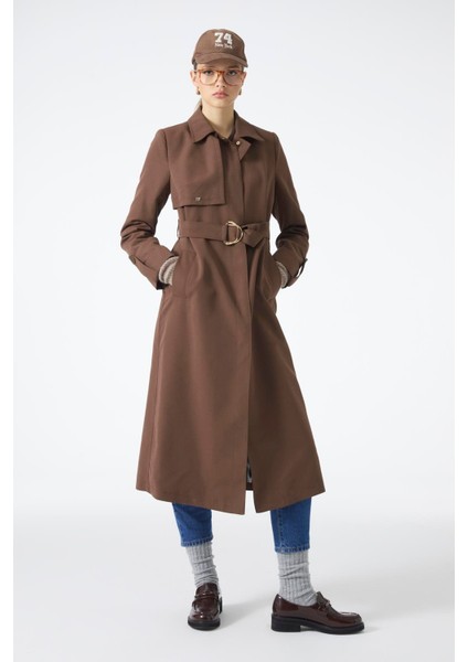 Gömlek Yaka Kemerli Kol Detaylı Trençkot modelleri