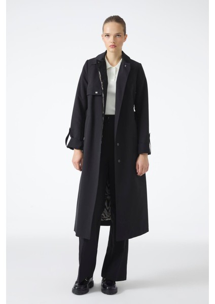 Gömlek Yaka Kemerli Kol Detaylı Trençkot fiyatları