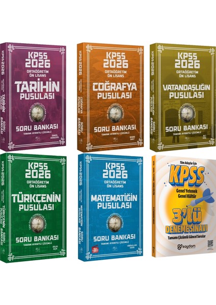 2026 Kpss Lise Ortaöğretim Ön Lisans Pusula Serisi Tüm Dersler Çözümlü Soru Bankası Seti