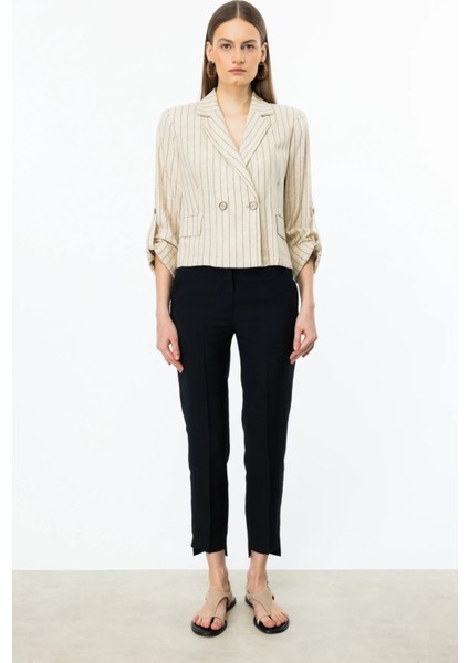 Kadın Beli Lastikli Yan Cep Pantolon 2102 Siyah fiyatları