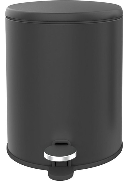 Stainless Steel Wastebin With Lid Soft Close And Inner Basket For Easy Garbage Removal Be Used In Home, Kitchen,office And Bathroom, 6 Liter,(Black Matte) M-E41-06-06M