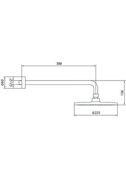 Ar Tuna Tepe Duş Başlığı (Ø 225 Mm) Duvardan Borulu (L=338 Mm) 102145082 fiyatları
