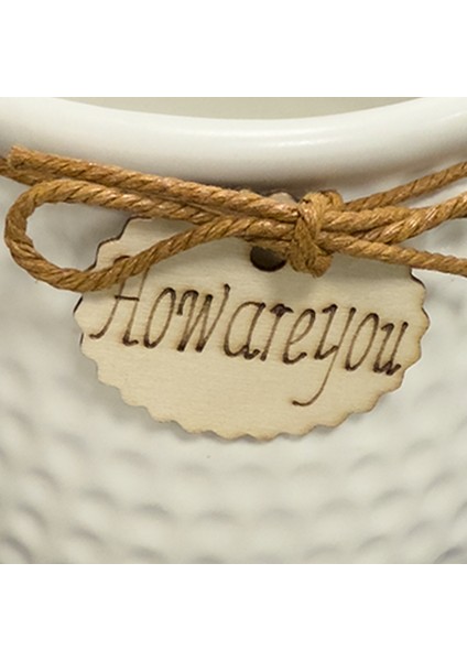 Seramik Saksı How Are You Yazı Aksesuarlı Beyaz 14X10,5 Cm. fiyatları